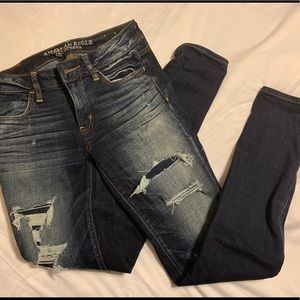 American Eagle Distressed Dark Jeans
